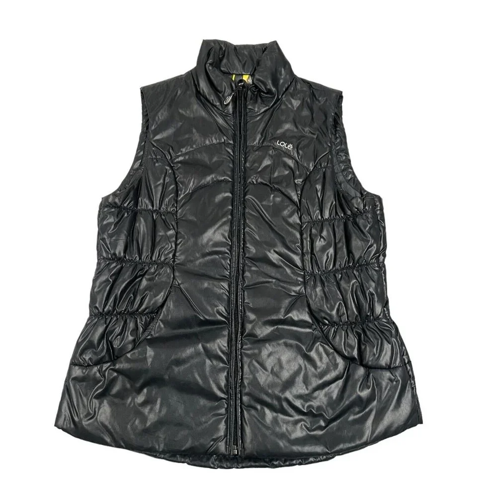 Lole Womens Black Puffer Vest‎ Size S (4-6)Water Repellent Windproof Lightweight